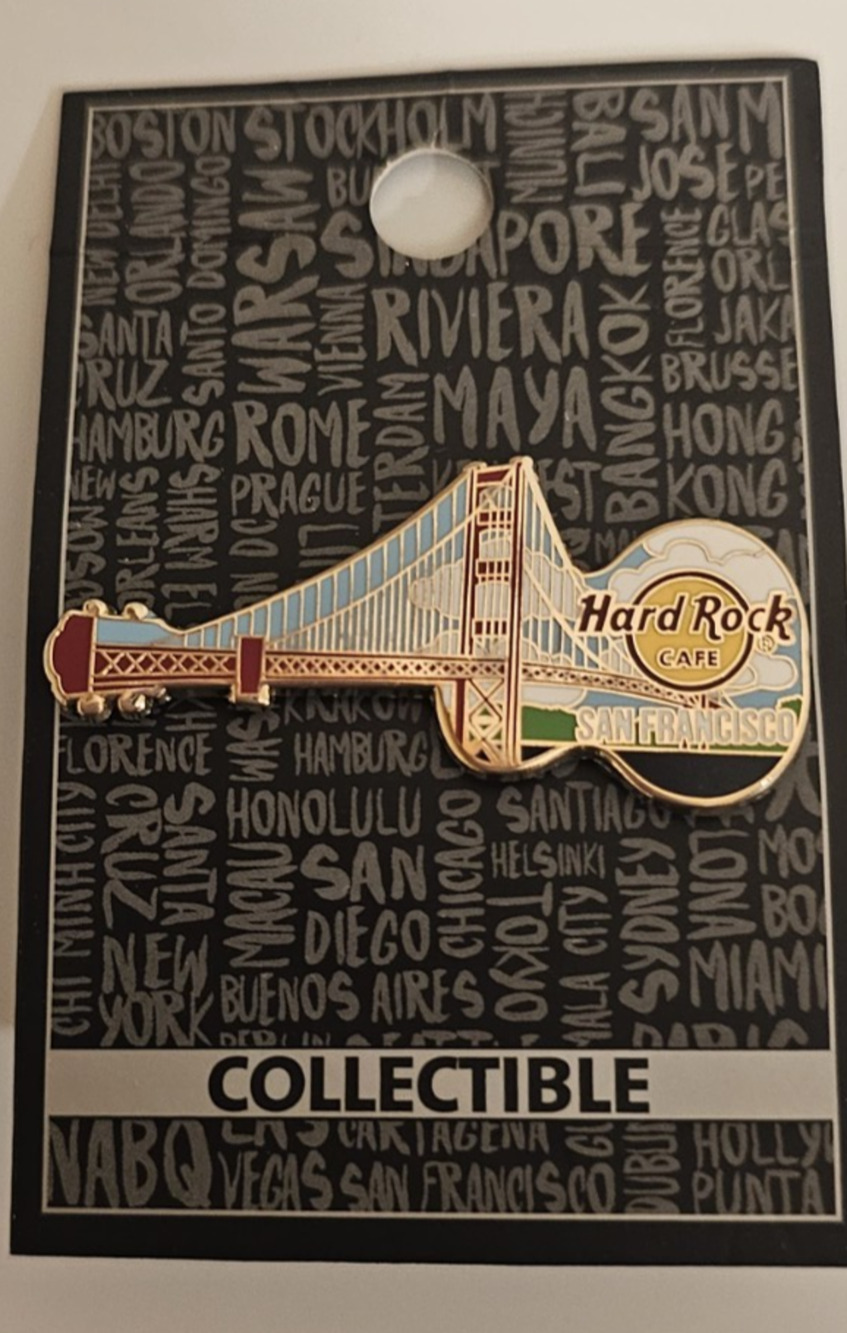 Hard Rock Cafe - San Francisco Golden Gate Bridge Guitar Pin